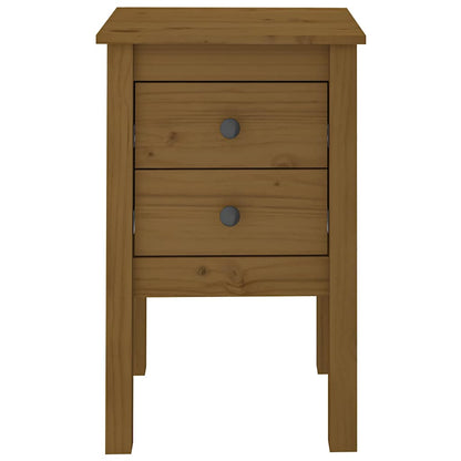 Sängbord 2 st honungsbrun 40x35x61,5 cm massiv furu