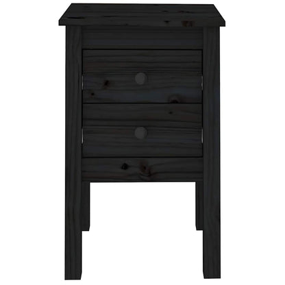 Sängbord 2 st svart 40x35x61,5 cm massiv furu