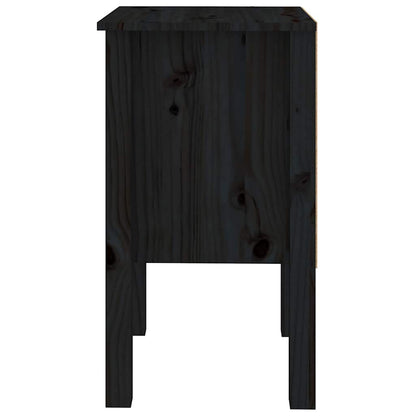 Sängbord 2 st svart 40x35x61,5 cm massiv furu