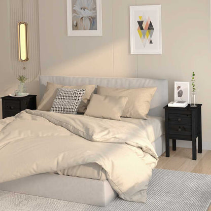 Sängbord 2 st svart 40x35x61,5 cm massiv furu