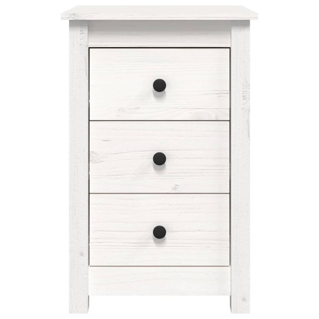 Sängbord vit 40x35x61,5 cm massiv furu