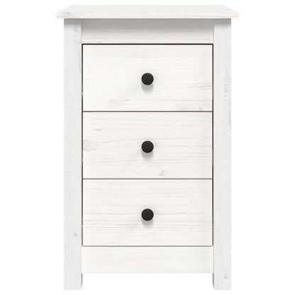 Sängbord vit 40x35x61,5 cm massiv furu