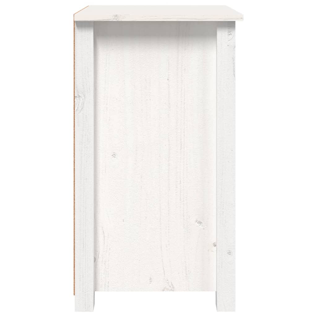 Sängbord vit 40x35x61,5 cm massiv furu