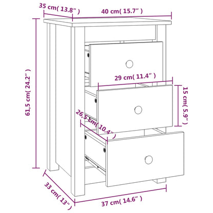 Sängbord vit 40x35x61,5 cm massiv furu