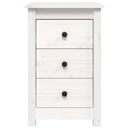 Sängbord 2 st vit 40x35x61,5 cm massiv furu