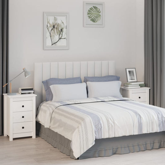 Sängbord 2 st vit 40x35x61,5 cm massiv furu