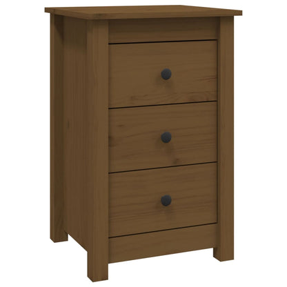 Sängbord 2 st honungsbrun 40x35x61,5 cm massiv furu