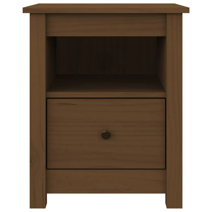 Sängbord 2 st honungsbrun 40x35x49 cm massiv furu
