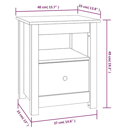 Sängbord 2 st honungsbrun 40x35x49 cm massiv furu