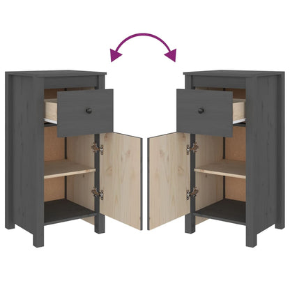 Skänk Grå 40x35x80 cm massiv furu