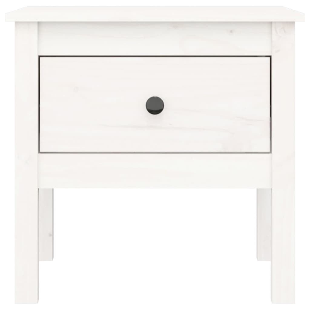 Sidobord Vit 2 st 50x50x49 cm massivt furuträ