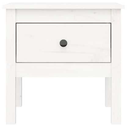 Sidobord Vit 2 st 50x50x49 cm massivt furuträ