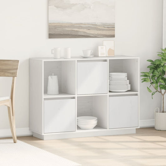 Skänk Vit 110,5x35x80 cm massiv furu