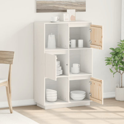 Skåp Vit 74x35x117 cm massiv furu