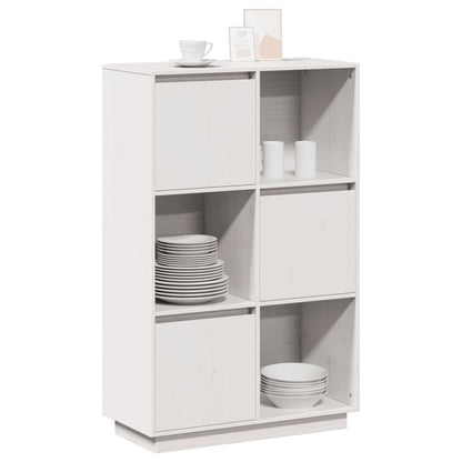 Skåp Vit 74x35x117 cm massiv furu