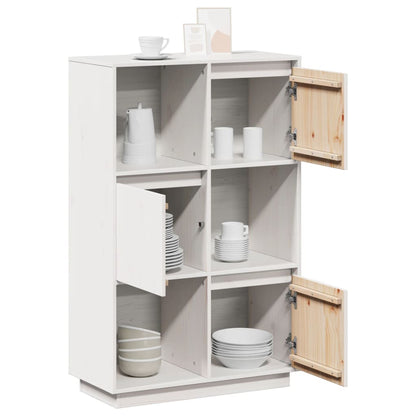 Skåp Vit 74x35x117 cm massiv furu