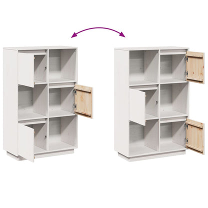Skåp Vit 74x35x117 cm massiv furu