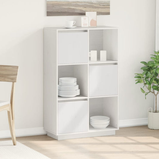 Skåp Vit 74x35x117 cm massiv furu