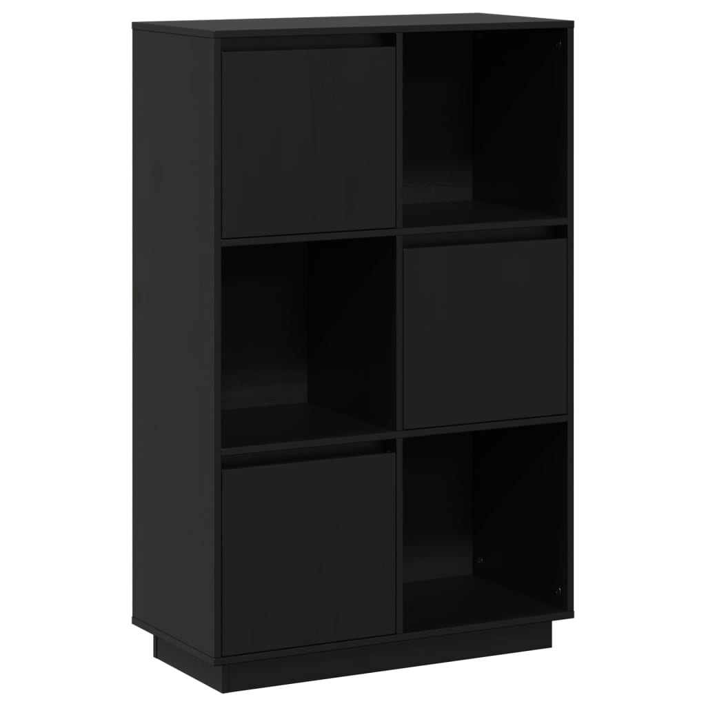 Skåp Svart 74x35x117 cm massiv furu