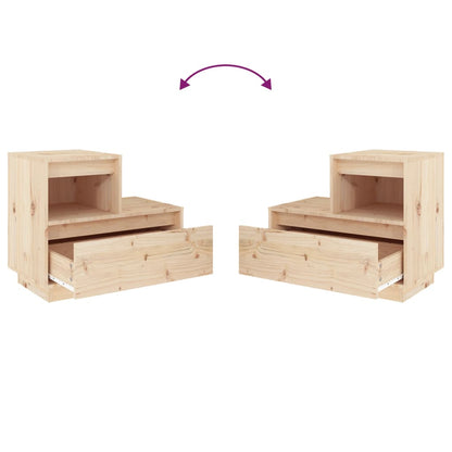 Sängbord 2 st 60x34x51 cm massiv furu