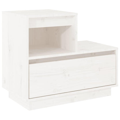 Sängbord 2 st vit 60x34x51 cm massiv furu