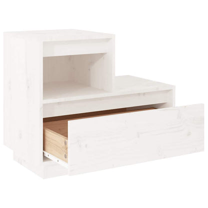 Sängbord 2 st vit 60x34x51 cm massiv furu