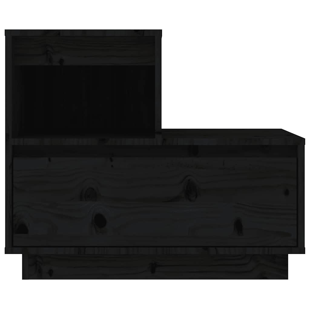 Sängbord 2 st svart 60x34x51 cm massiv furu