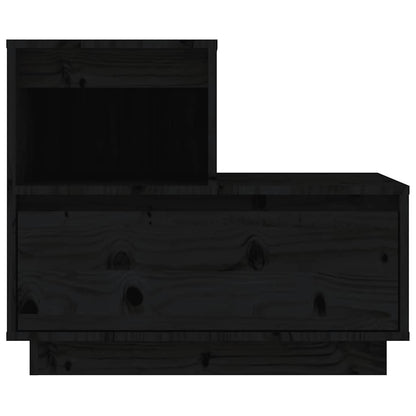 Sängbord 2 st svart 60x34x51 cm massiv furu