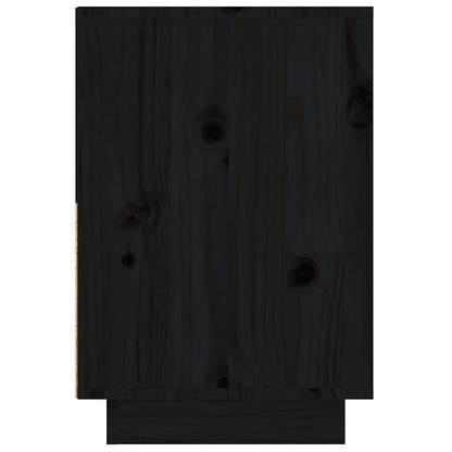 Sängbord 2 st svart 60x34x51 cm massiv furu