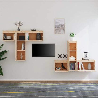 XXXXX TV-Möbel Trä TV-Bänk 6 st massiv furu