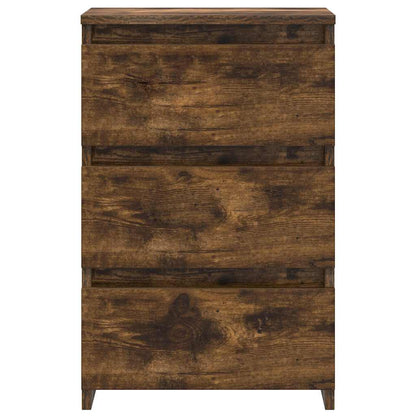 Sängbord 2 st rökfärgad ek 40x35x62,5 cm konstruerat trä