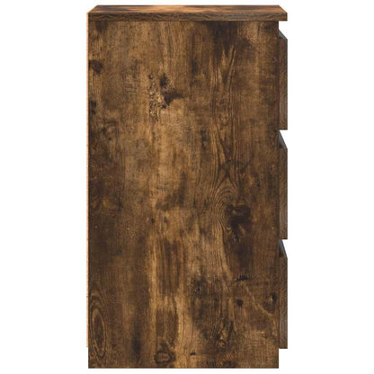 Sängbord 2 st rökfärgad ek 40x35x62,5 cm konstruerat trä