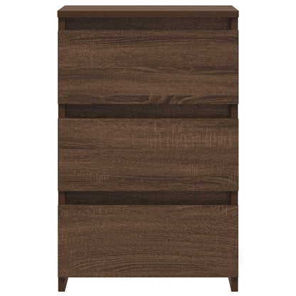 Sängbord 2 st brun ek 40x35x62,5 cm konstruerat trä