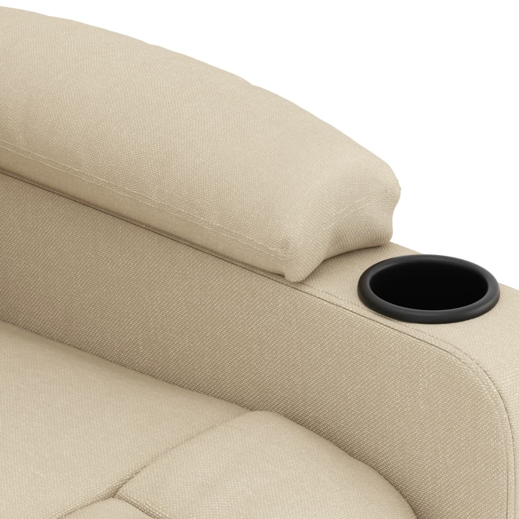 Elektrisk Fåtölj Gräddvit Reclinerfåtölj tyg