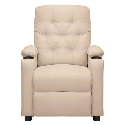 Elektrisk Fåtölj Gräddvit Reclinerfåtölj tyg