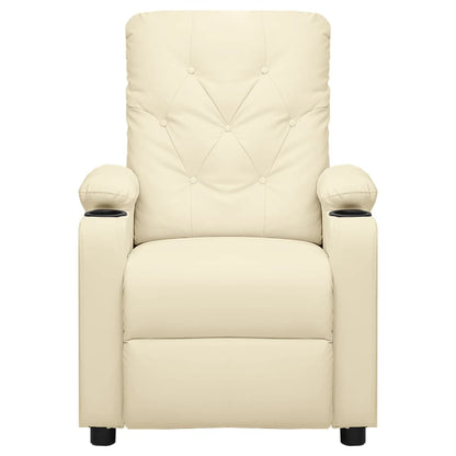 Elektrisk Fåtölj Gräddvit Reclinerfåtölj konstläder