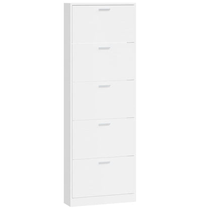 Skoställ Högglans Vit Skoskåp 59x17x169 cm
