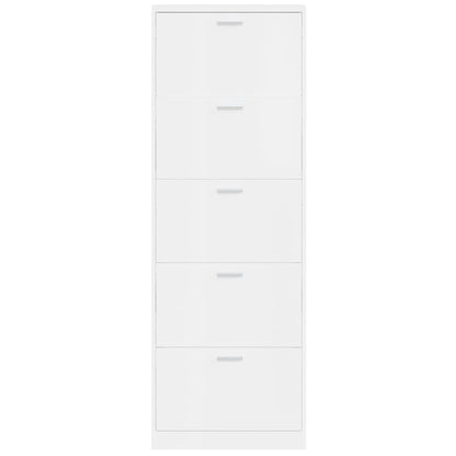 Skoställ Högglans Vit Skoskåp 59x17x169 cm