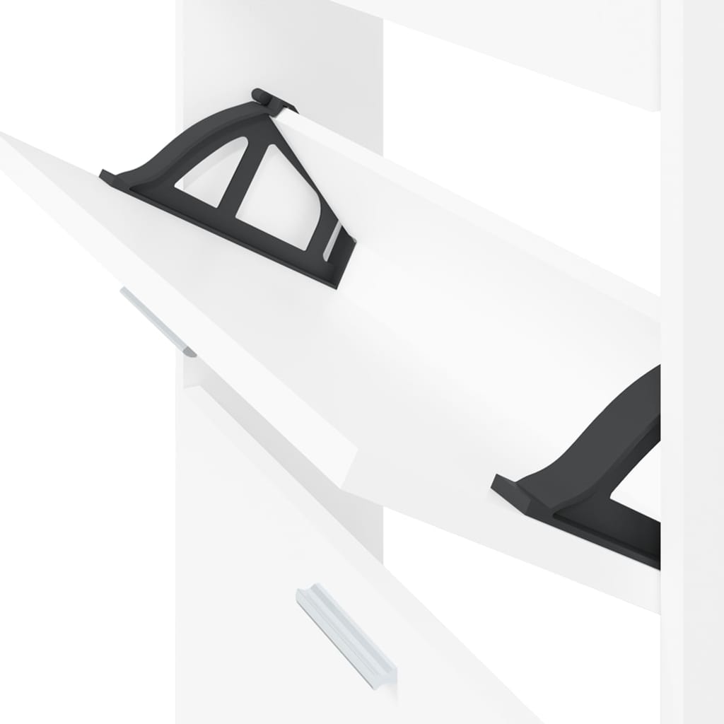 Skoställ Vit Skoskåp 59x17x150 cm