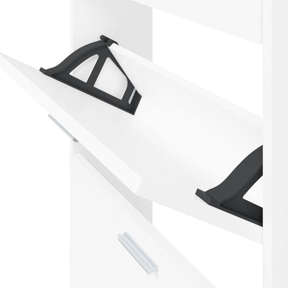 Skoställ Vit Skoskåp 59x17x150 cm