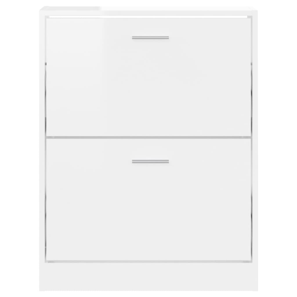 Skoställ Högglans Vit Skoskåp 59x17x81 cm