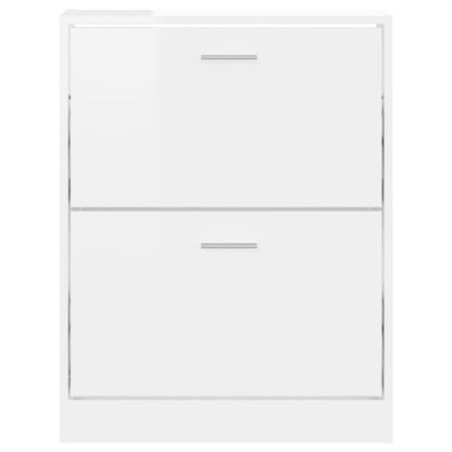 Skoställ Högglans Vit Skoskåp 59x17x81 cm