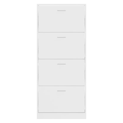 Skoställ Högglans Vit Skoskåp 63x24x147 cm