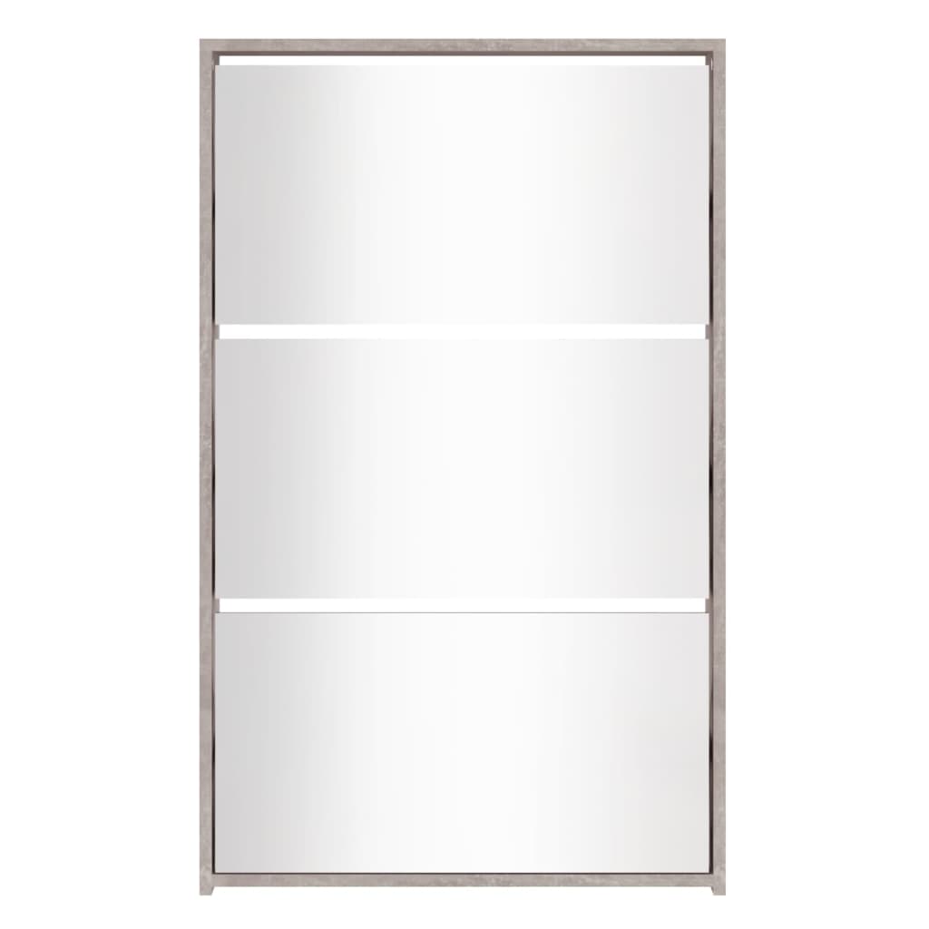 Skoställ Betonggrå Skoskåp med 3 skåp 63x17x102,5 cm