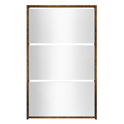 Skoställ Rökfärgad Ek Skoskåp med 3 skåp 63x17x102,5 cm