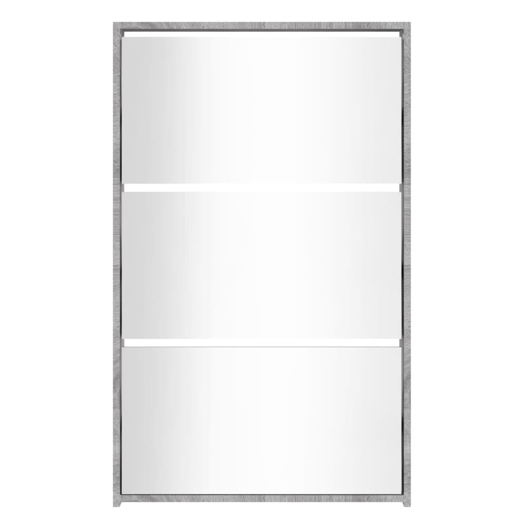 Skoställ Sonoma Grå Skoskåp med 3 skåp 63x17x102,5 cm