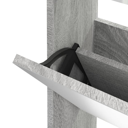 Skoställ Sonoma Grå Skoskåp med 3 skåp 63x17x102,5 cm