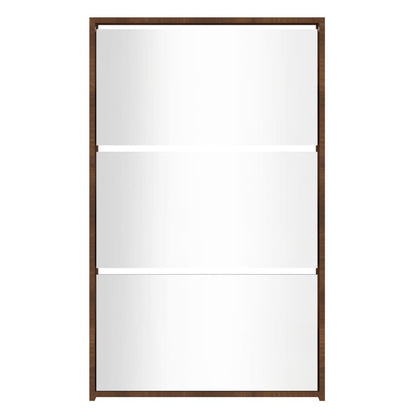 Skoskåp med 3 skåp brun ek 63x17x102,5 cm