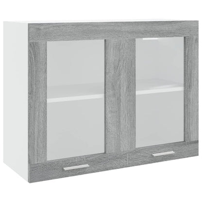 Väggskåp glas “Lyon” grå sonoma 80x31x60 cm konstruerat trä