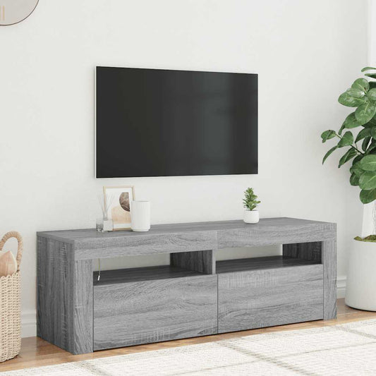 TV-Möbel Sonoma Grå TV-Bänk LED 120x35x40 cm